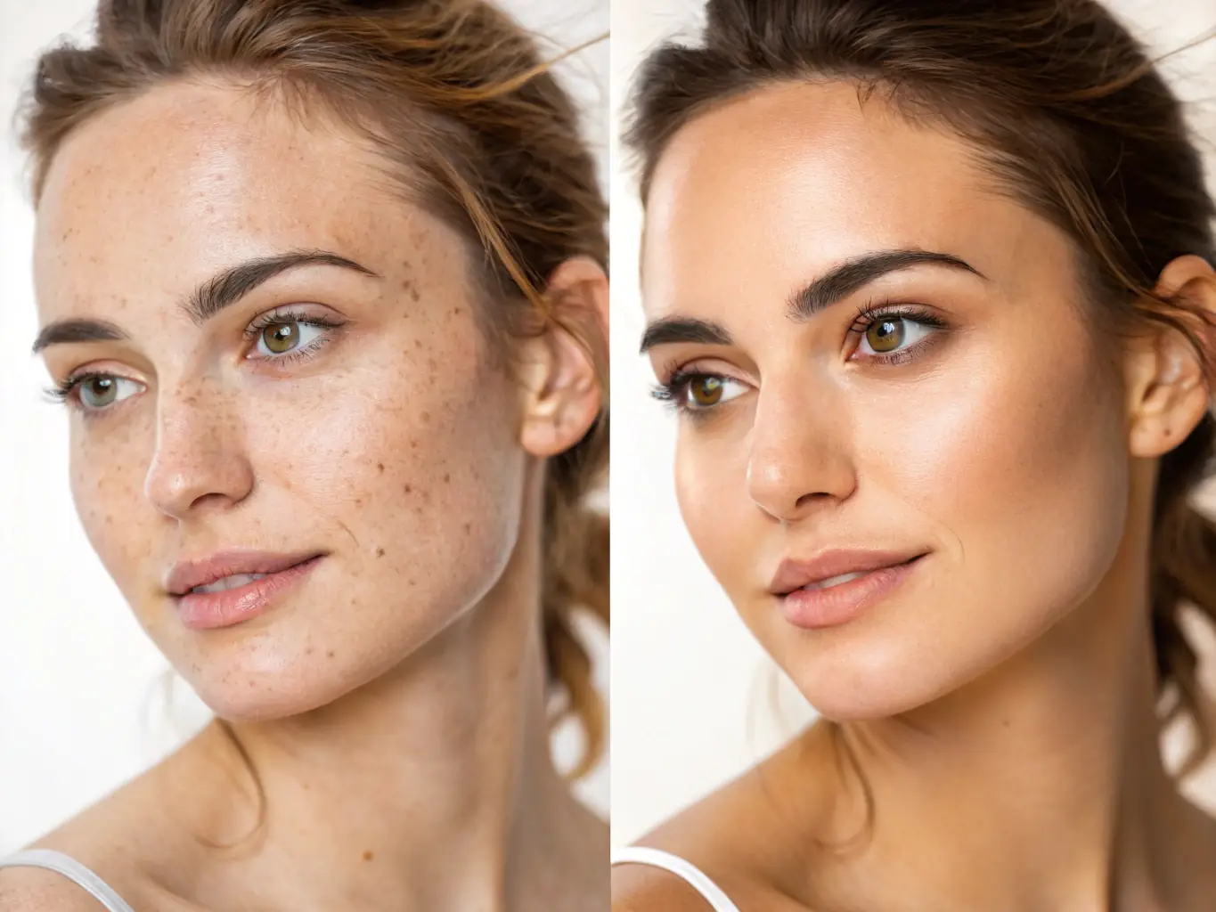 A before-and-after image demonstrating the effectiveness of micro-needling treatment at Marbella Divine, showcasing improved skin texture and reduced fine lines.